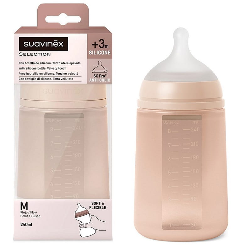Suavinex Color Essence Silicone Bottle 240ml Sxpro Teat Medium Flow