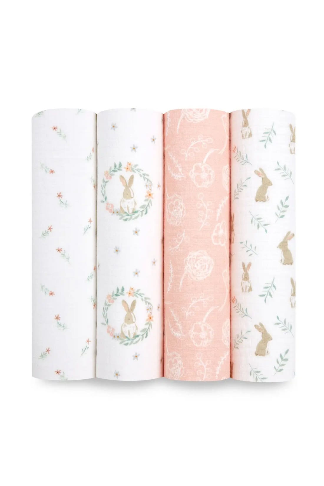 Aden + Anais Essentials Cotton Muslin Swaddles Blushing Bunnies 4