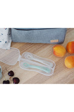 Load image into Gallery viewer, Beaba 2nd Stage Silicone Spoon 2pcs With Case Velvet Grey Sage Green 2