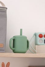 Load image into Gallery viewer, Beaba Silicone Straw Cup Sage Green 9