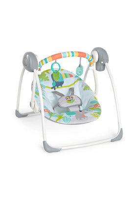Bright Starts Rainforest Vibes 6-Speed Portable Automatic Baby Swing with Toy Bar 1