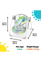 
                        
                          Load image into Gallery viewer, Bright Starts Rainforest Vibes 6-Speed Portable Automatic Baby Swing with Toy Bar 9
                        
                      