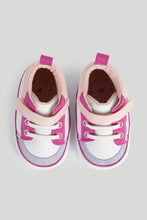Load image into Gallery viewer, Mothercare Pink Flower Hi-Top Pram Trainers