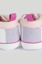 Load image into Gallery viewer, Mothercare Pink Flower Hi-Top Pram Trainers