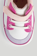 Load image into Gallery viewer, Mothercare Pink Flower Hi-Top Pram Trainers