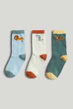 將圖片載入圖庫檢視器 Mothercare 3 Pack Animal Slip-Resist Socks