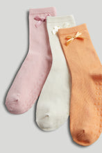 將圖片載入圖庫檢視器 Mothercare 3 Pack Bow Slip-Resist Socks