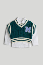 將圖片載入圖庫檢視器 Mothercare Varsity Shirt and Knitted Top Set