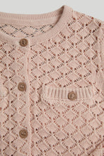 Load image into Gallery viewer, Mothercare Peach Pointelle Knitted Cardigan