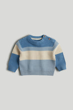 Load image into Gallery viewer, Mothercare Blue Striped Ottoman Knitted Jumper
