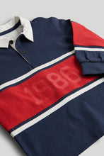 Load image into Gallery viewer, Mothercare Navy and Red Rugby Top