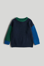將圖片載入圖庫檢視器 Mothercare Navy Knitted Jumper