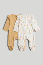 Load image into Gallery viewer, Mothercare 2 Pack Floral Zip-Up Sleepsuits