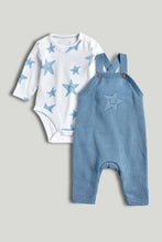將圖片載入圖庫檢視器 Mothercare My First Blue Knitted Dungarees Outfit