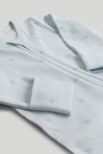 Load image into Gallery viewer, Mothercare 2 Pack My First Blue Zip-Up Sleepsuits