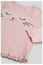 將圖片載入圖庫檢視器 Mothercare Pink Cat Pyjamas, Eye Mask and Scrunchie Set