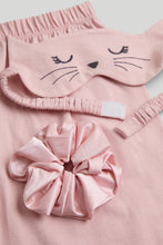將圖片載入圖庫檢視器 Mothercare Pink Cat Pyjamas, Eye Mask and Scrunchie Set