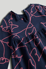 將圖片載入圖庫檢視器 Mothercare Navy Bird Cotton Jersey Dress