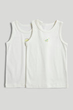 Load image into Gallery viewer, Mothercare 2 Pack White Dinosaur Sleeveless Vests