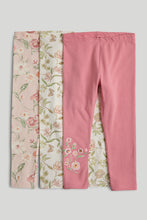 Load image into Gallery viewer, Mothercare 3 Pack Pink Floral Leggings