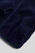 將圖片載入圖庫檢視器 Mothercare Navy Borg Zip-Up Fleece