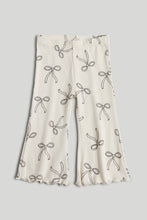 Load image into Gallery viewer, Mothercare Cream Bow Flared Leggings