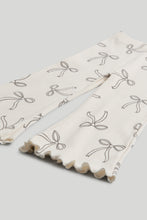 Load image into Gallery viewer, Mothercare Cream Bow Flared Leggings