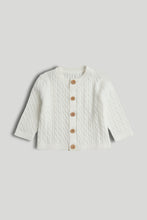 將圖片載入圖庫檢視器 Mothercare My First White Knitted Cardigan