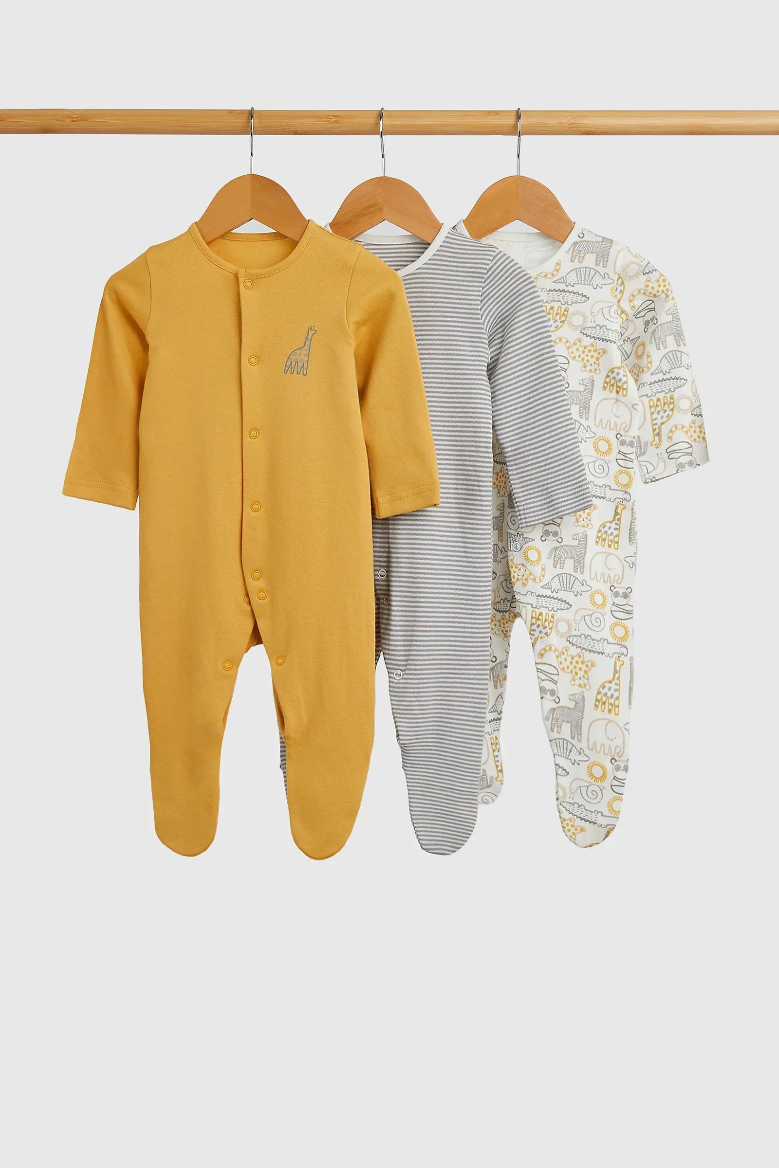 Mothercare 2 Pack Carnival Zip-Up Sleepsuits