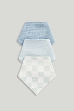 Load image into Gallery viewer, Mothercare Blue Muslin Dribble Bibs - 3 Pack