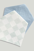 Load image into Gallery viewer, Mothercare Blue Muslin Dribble Bibs - 3 Pack