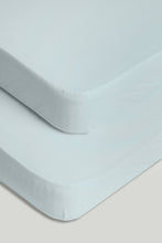 Load image into Gallery viewer, Mothercare Blue Fitted Sheets For Cot Bed - 2 Pack