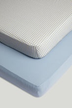 Load image into Gallery viewer, Mothercare Blue Fitted Sheets For Cot Bed - 2 Pack