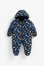 
                        
                          Load image into Gallery viewer, Mothercare Blue Dinosaur Snowsuit
                        
                      