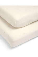 Load image into Gallery viewer, Mamas & Papas Cotbed Fitted Sheets (2 pack) Welcome to the World Duckling - Cream