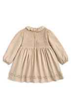 將圖片載入圖庫檢視器 Mamas & Papas Embroidered Cord Dress with Frill Neck & Smocked Yoke