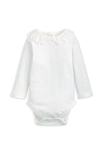 將圖片載入圖庫檢視器 Mamas & Papas Embroidered Peter Pan Collar Bodysuit - White