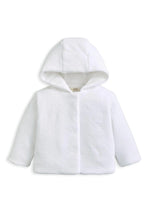 將圖片載入圖庫檢視器 Mamas & Papas Velour Hooded Jacket - White