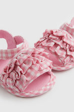 
                        
                          Load image into Gallery viewer, Mothercare Gingham Frill Pram Sandals
                        
                      
