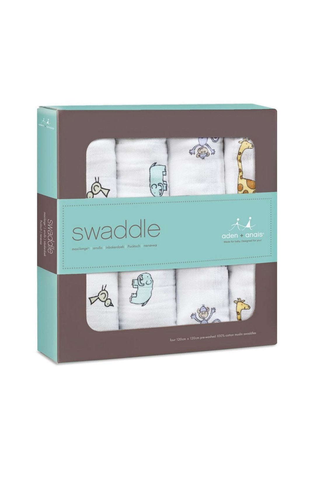 Aden Anais Classic Swaddles 4 Pack Jungle Jam