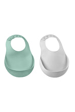 Load image into Gallery viewer, Beaba Set of 2 Silicone Bib Sage Green Light Mist