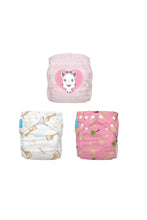 
                        
                          Load image into Gallery viewer, Charlie Banana 3 Reusable Cloth Diapers One Size With Fleece Pink Sophie La Girafe 2
                        
                      