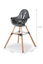 
                        
                          Load image into Gallery viewer, Childhome Evolu One.80?? High Chair Natural Anthractie with Bumper 7
                        
                      