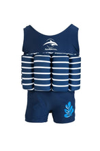 將圖片載入圖庫檢視器 Konfidence Floatsuit 2 3 Years Blue Stripe 1