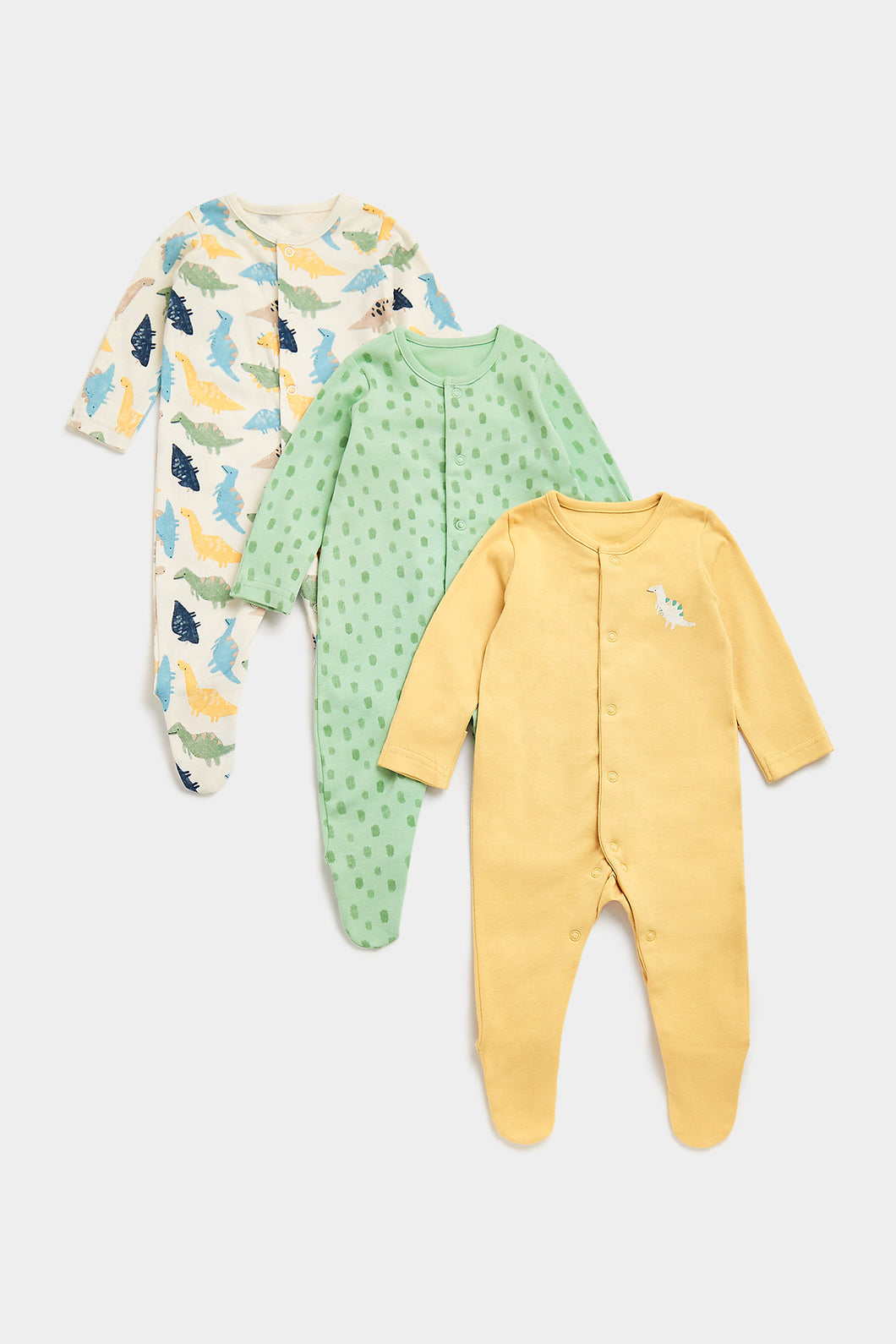 Mothercare Dinosaur Sleepsuits - 3 Pack