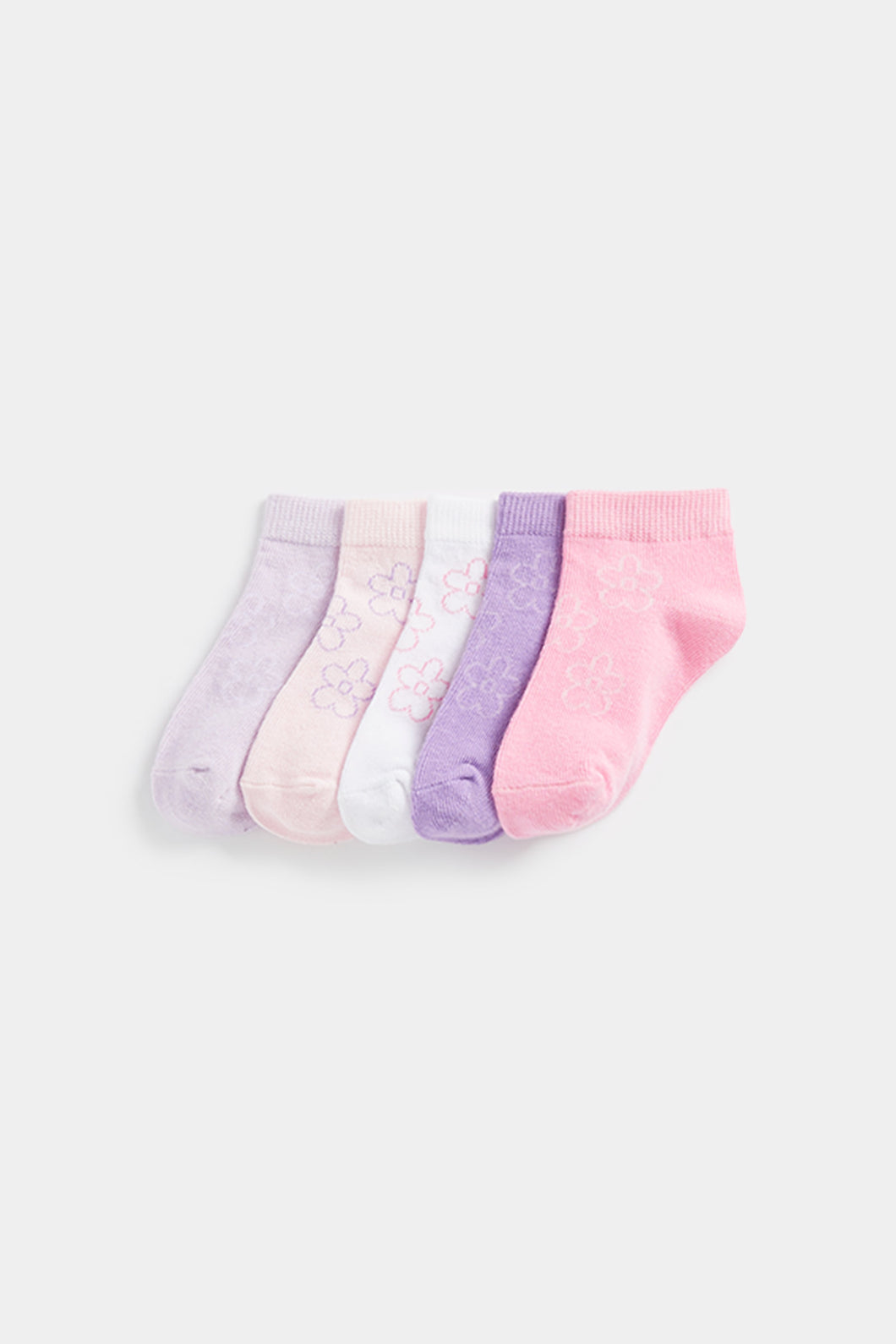 Mothercare Pastel Floral Trainer Socks - 5 Pack