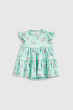 
                        
                          Load image into Gallery viewer, Mothercare Green Floral Romper Dress
                        
                      