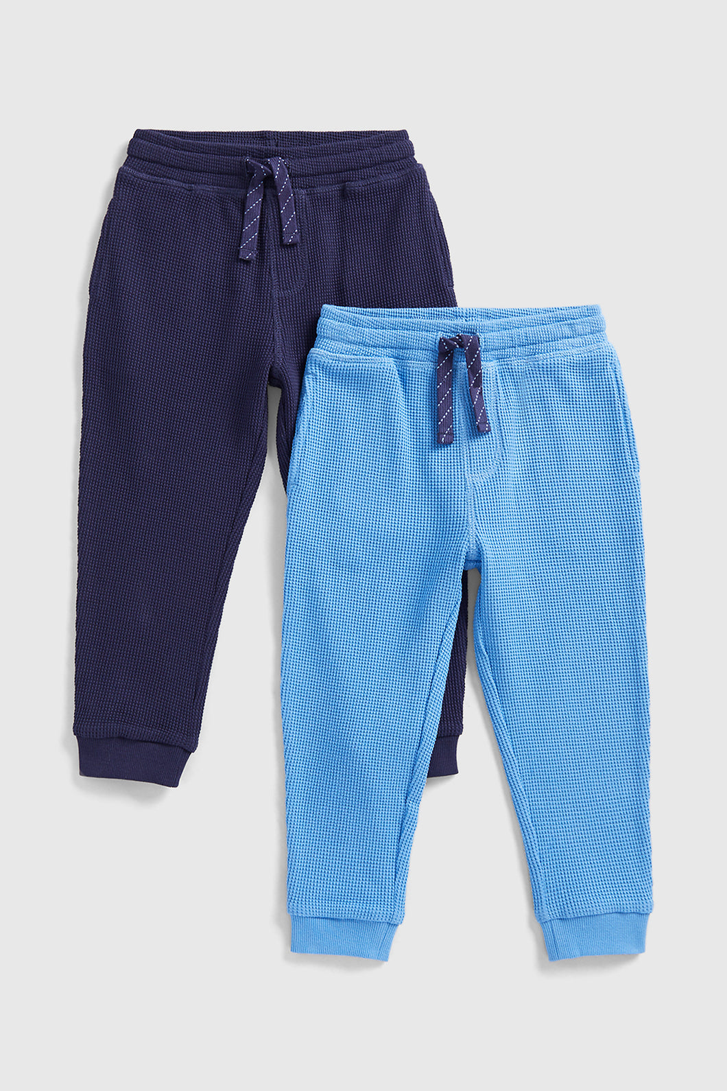 Mothercare Blue Waffle Joggers - 2 Pack