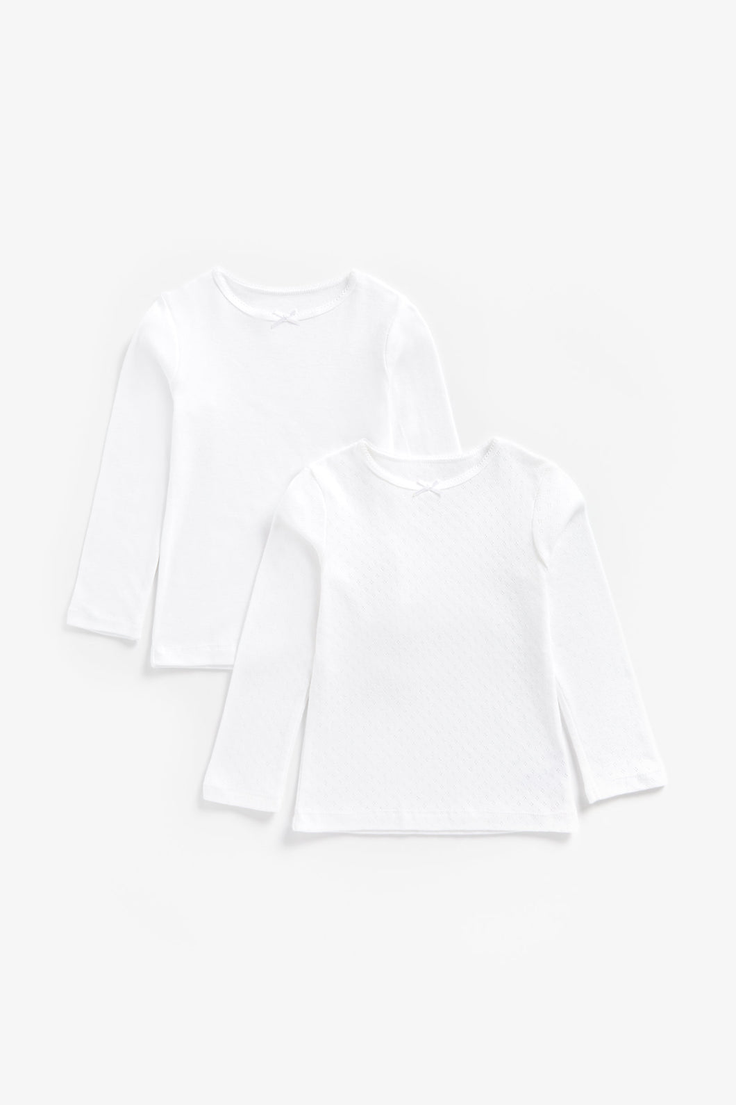 Mothercare White Long-Sleeved Vests - 2 Pack