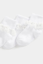 
                        
                          Load image into Gallery viewer, Mothercare White Lace Turn-Over-Top Socks - 3 Pack
                        
                      
